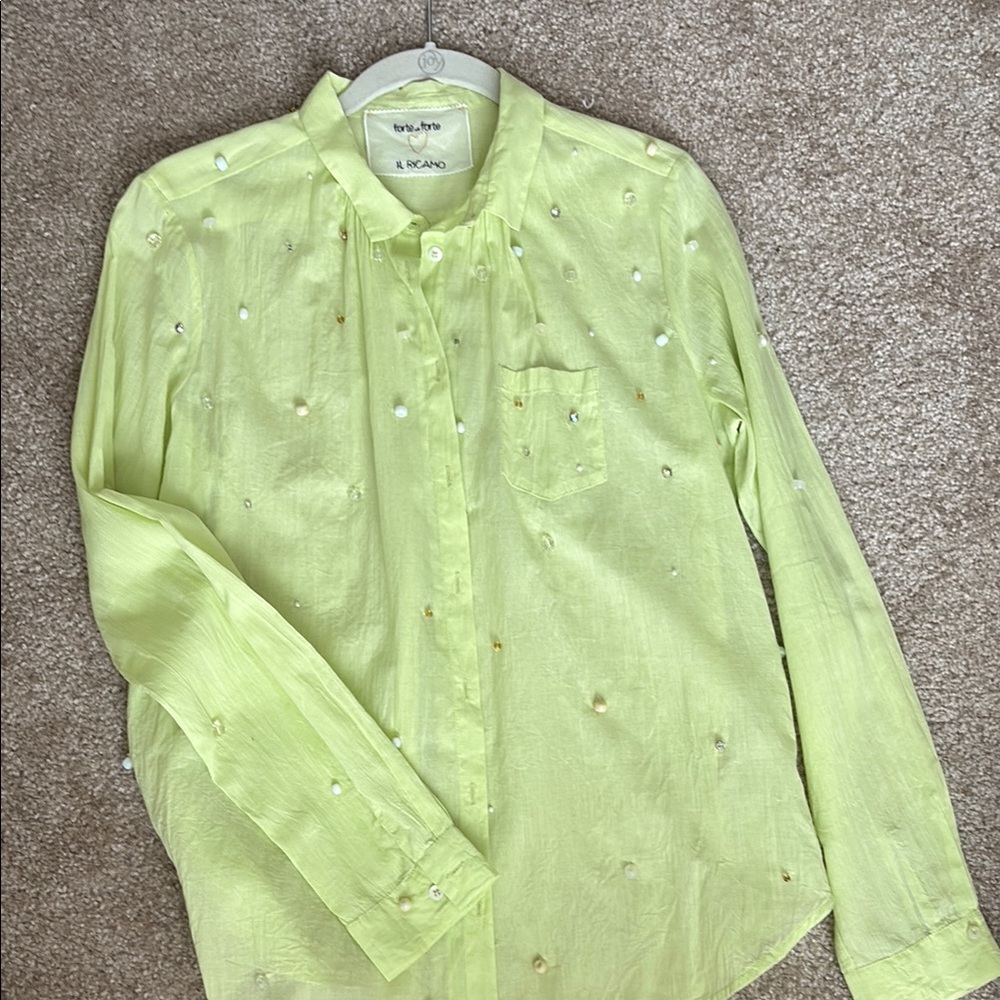 Forte_Forte, Il Ricamo Button-Up Shirt with Embellishments. New w no labels